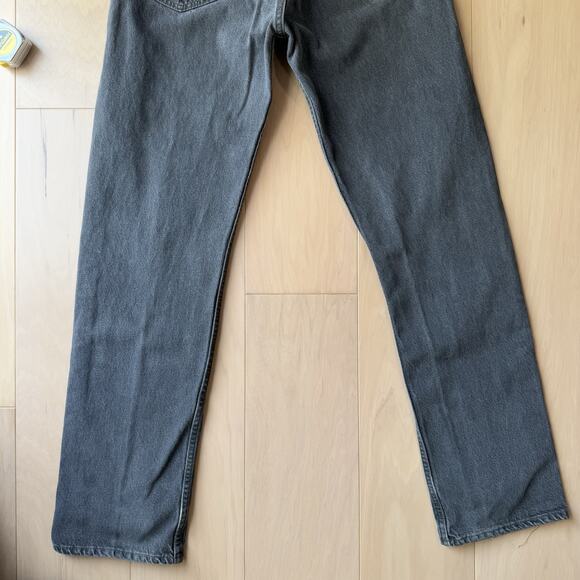 Vintage Levis 501 Jeans 34 Black 90s Made in USA Workwear Non Selvedge - Picture 8 of 10